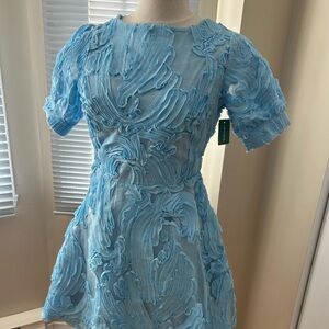 Simons Light Blue Textured Dress